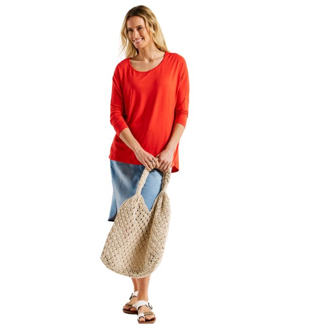 Katelyn 3/4 Sleeve Top Burnt Orange