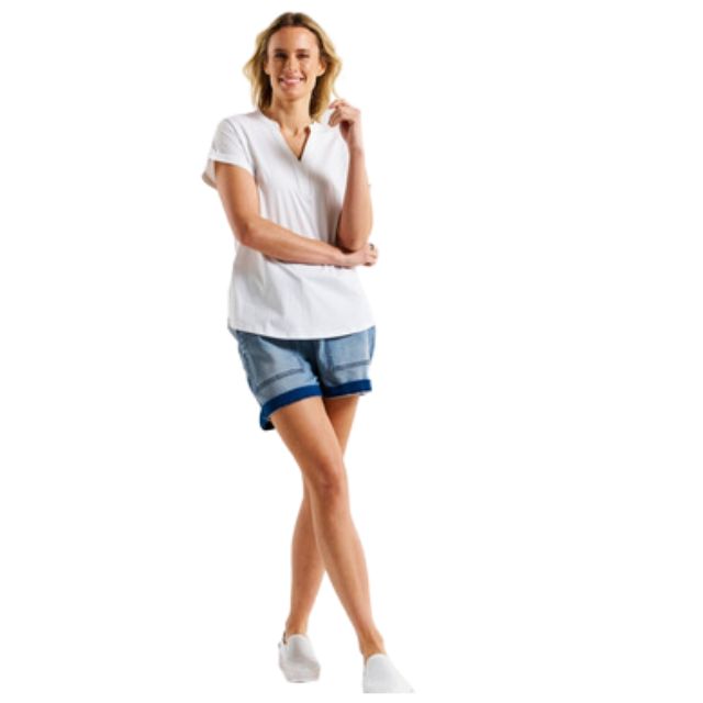 White V Neck Top