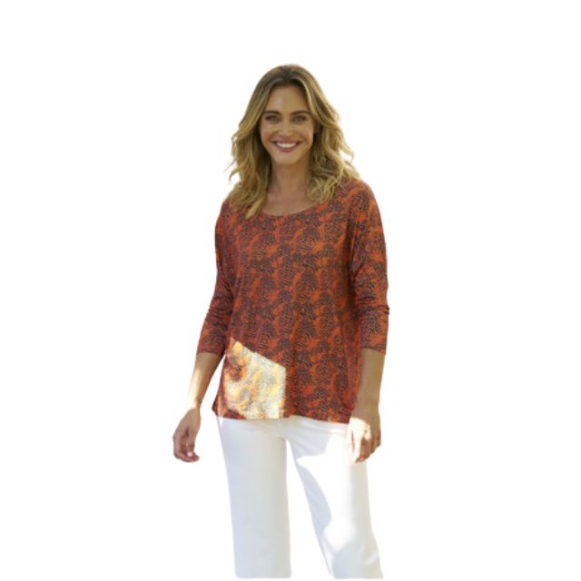Katelyn 3/4 Sleeve Top Animal Print