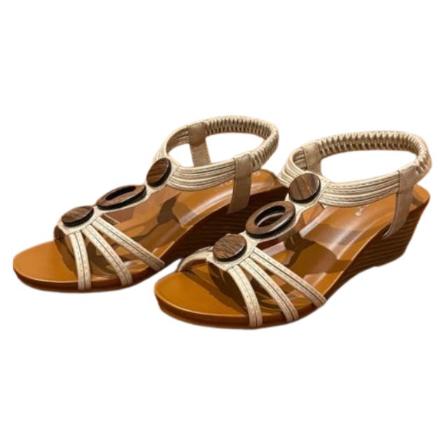 Gold Wood Feature Sandal