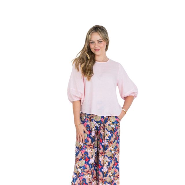 Baby Pink Linen Top