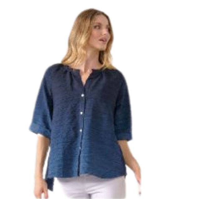 Ombre Blouse Navy
