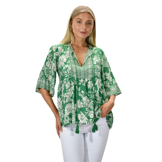 Jas Floral Top Green