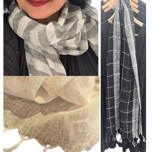 Linen Stripe Scarf
