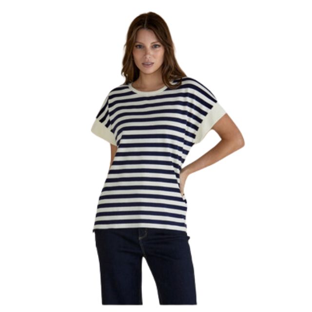 Stripe Tee navy