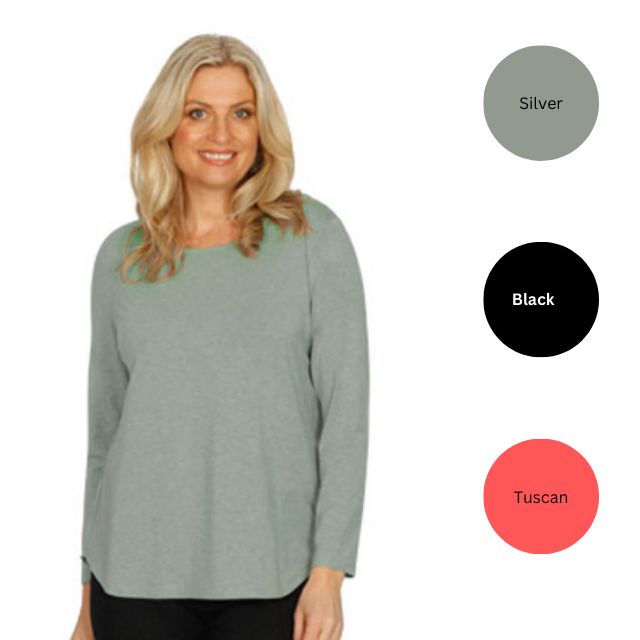 Bamboo Curved Hem Top - Tuscan