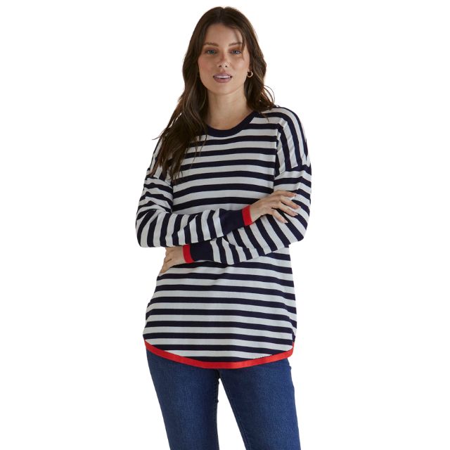 Kody Knit Navy Stripe