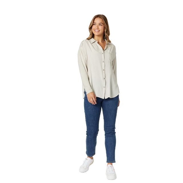 Bonnie Distressed Shirt White