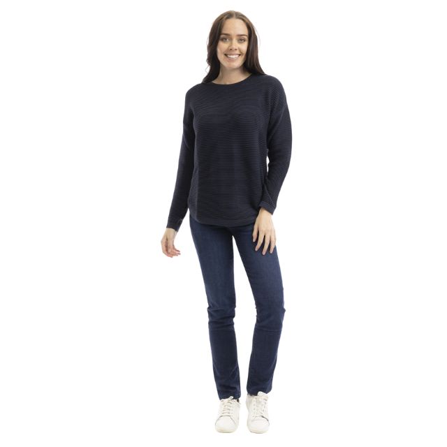 Navy Ribbed Knit
