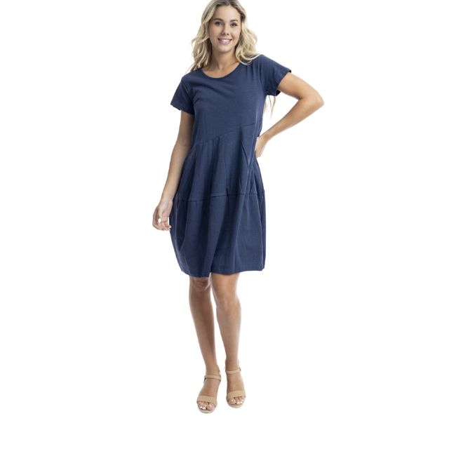 Navy Panel Dress