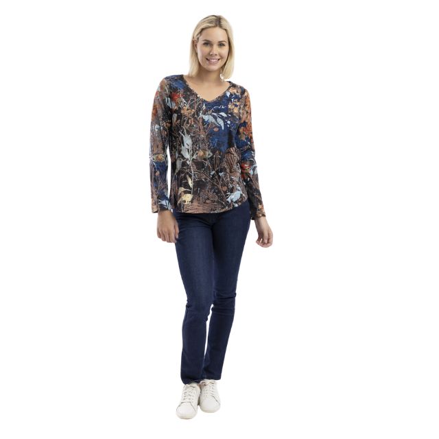 Winter Floral Contemporary Top