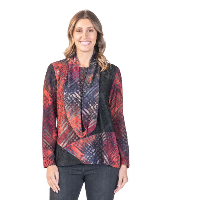Spliced Top/Snood Black&amp; Red