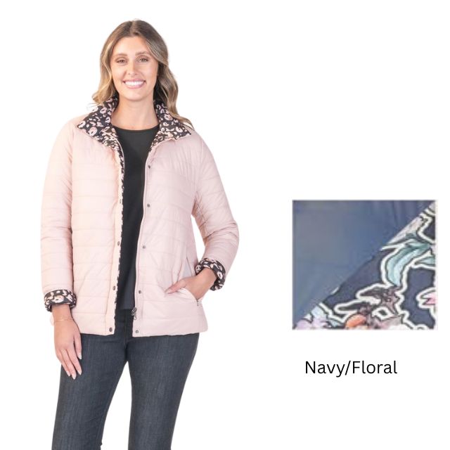 Navy/Floral Reversible Jacket