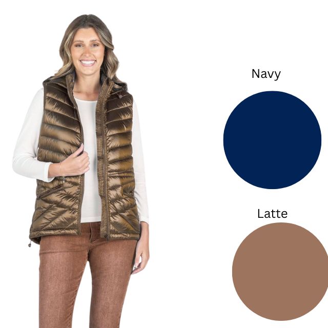 Metallic Puffer Vest Latte