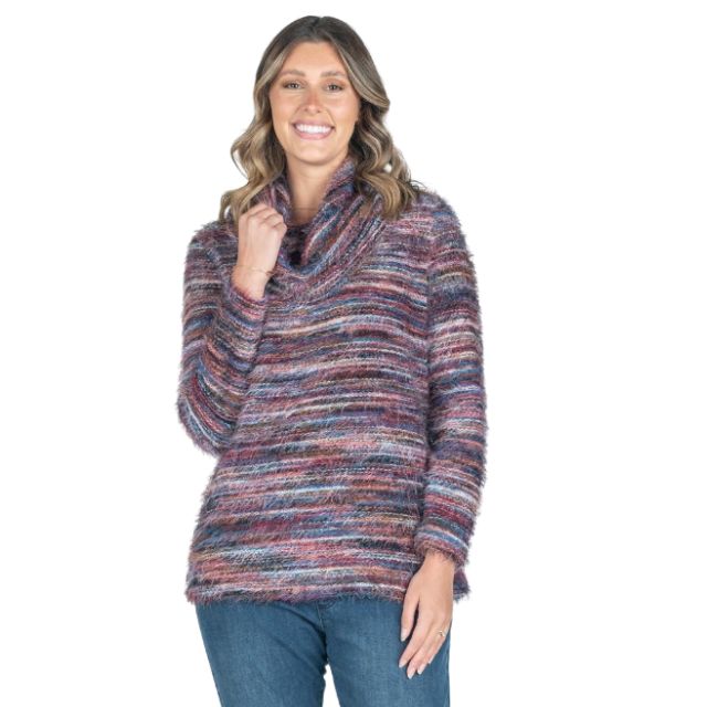 Fluffy Cowl Neck Knit