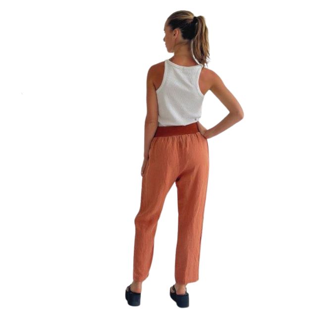 Washed Linen Pants Cinnamon