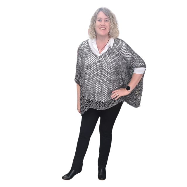 Charcoal Open Weave Knit