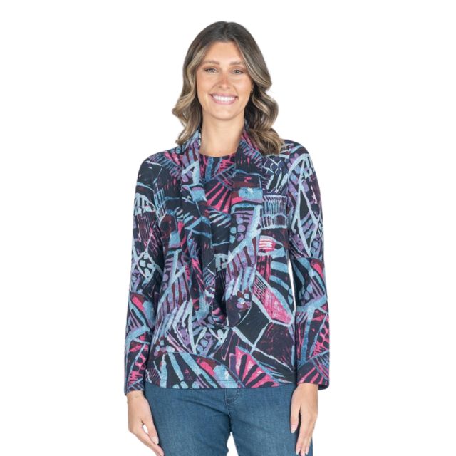 Top/Snood Pink Abstract