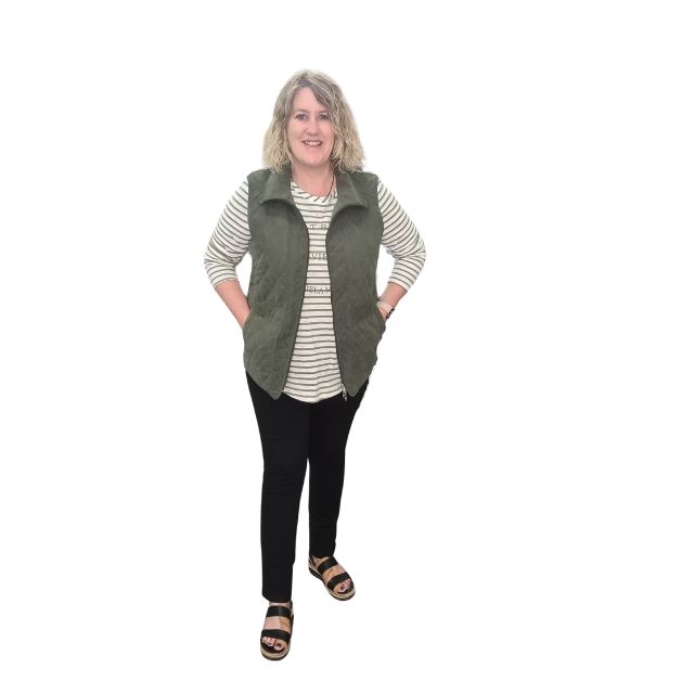 Quilted Vested Olive