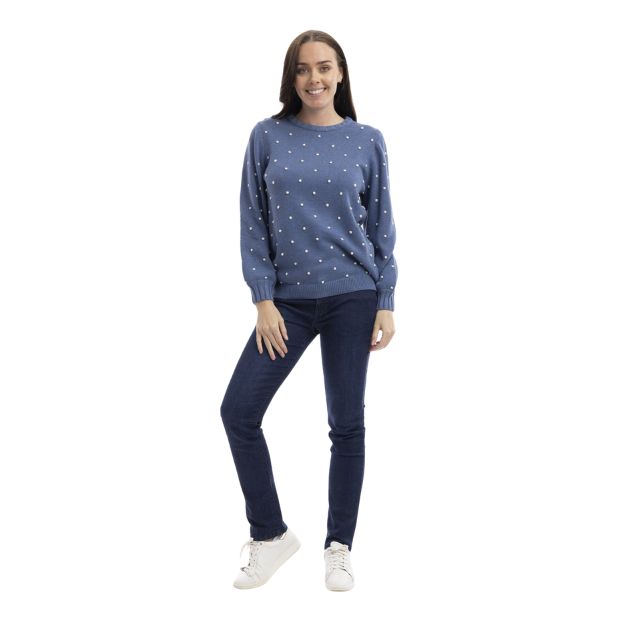 Bobble Knit Denim