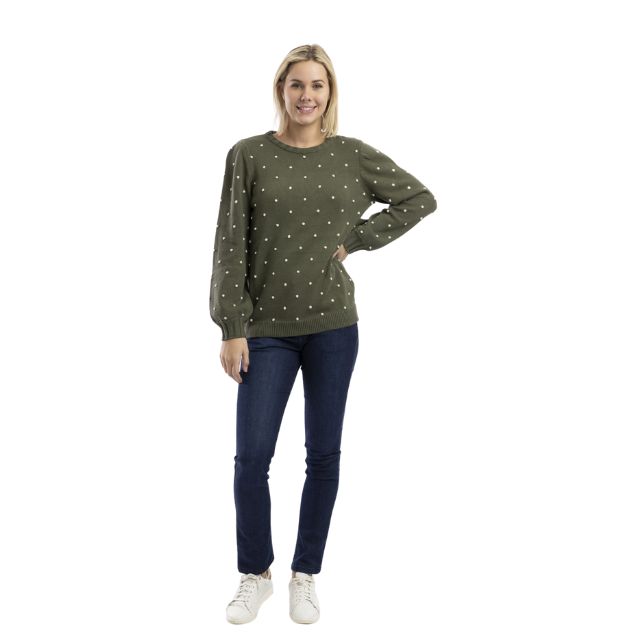Bobble Knit Olive