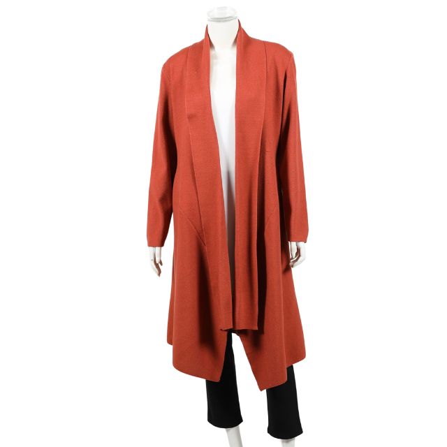 Amira Long Line Cardi Rust