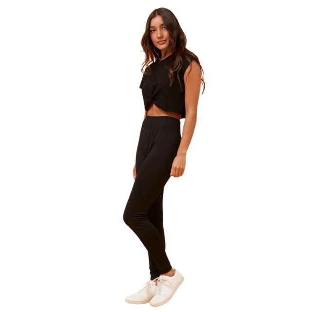 Josie Fleece Leggings - Black