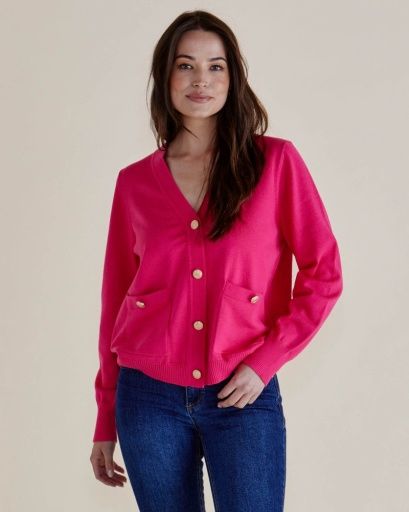 LEON KNIT CARDIGAN, Colour: PINK, Size: 8
