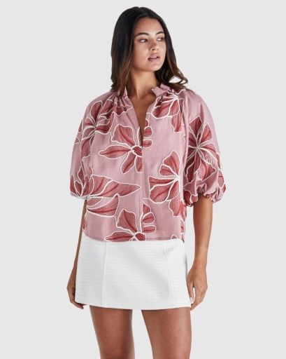 FINLEY TOP, Colour: PINK/RED, Size: 8
