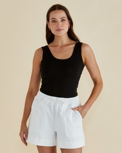 Emma Scoop Tank, Colour: BLACK, Size: 8