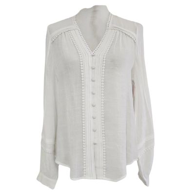 Crepe Georgette Shirt Ivory
