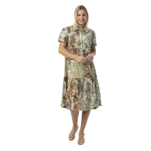 Lima Olive Collar Dress