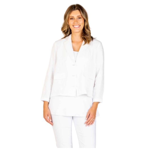 White Linen Blazer