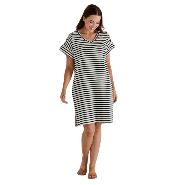 ELISE V-NECK RIB DRESS