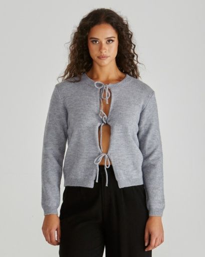 Greta Cardi Grey Marle, Colour: GREY MARLE, Size: 10