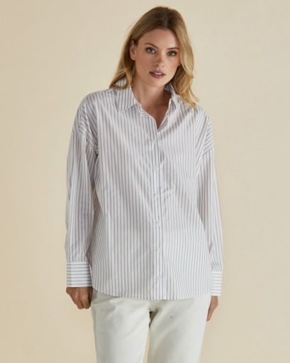 ARTEMIS SHIRT Mixed, Colour: BEIGE LUREX STRIPE, Size: 8
