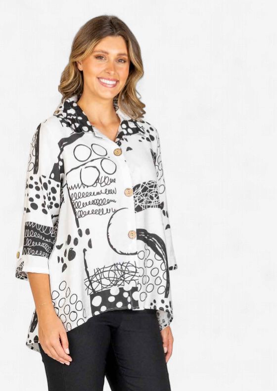 Wire collar Shirt B&amp;W