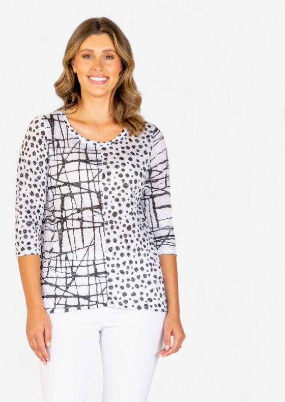 Abstract Crinkle Top