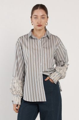 PALOMA STRIPED EMBROIDERED SHIRT