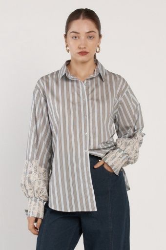 PALOMA STRIPED EMBROIDERED SHIRT