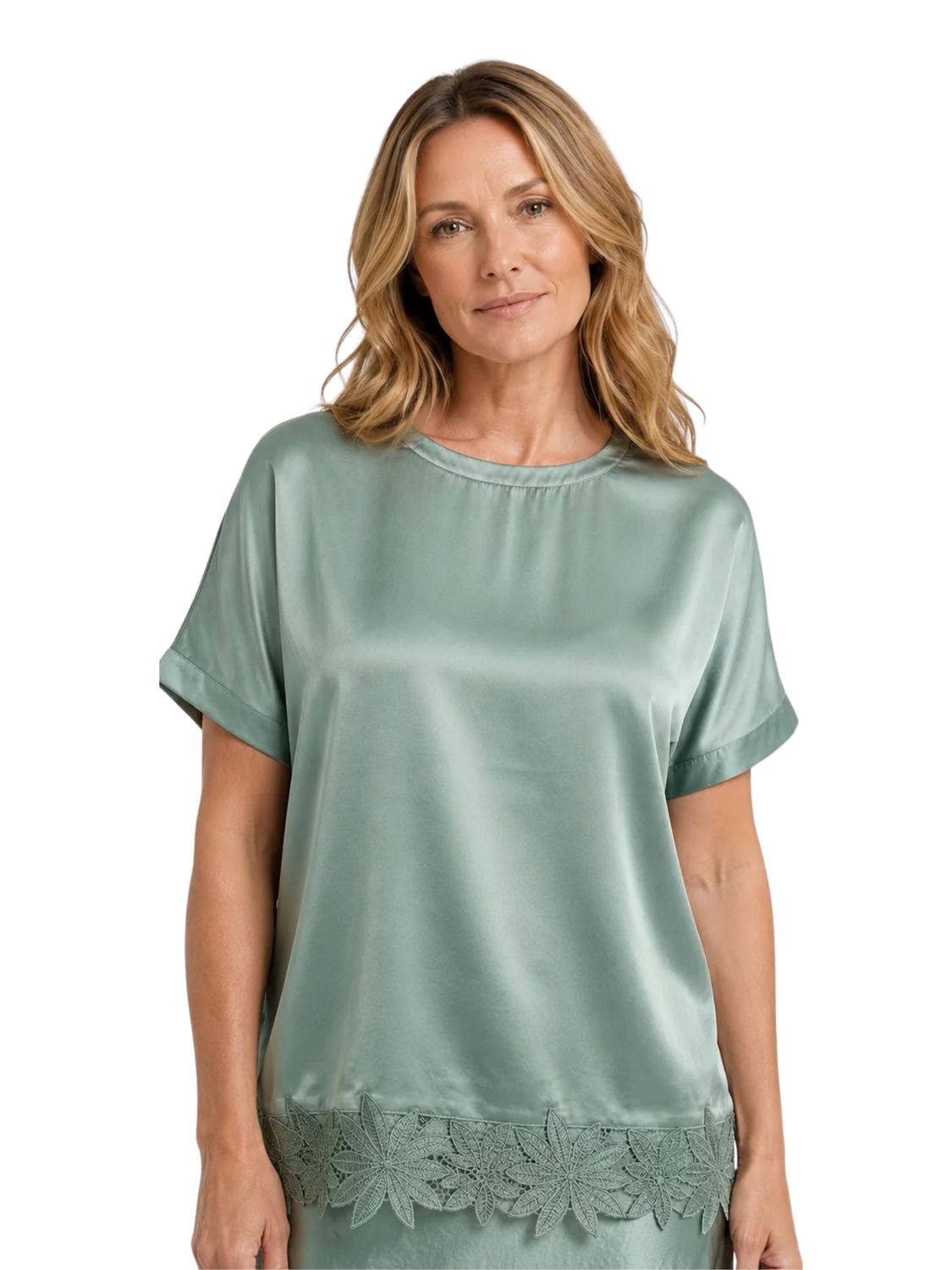 Seafoam Satin Lace