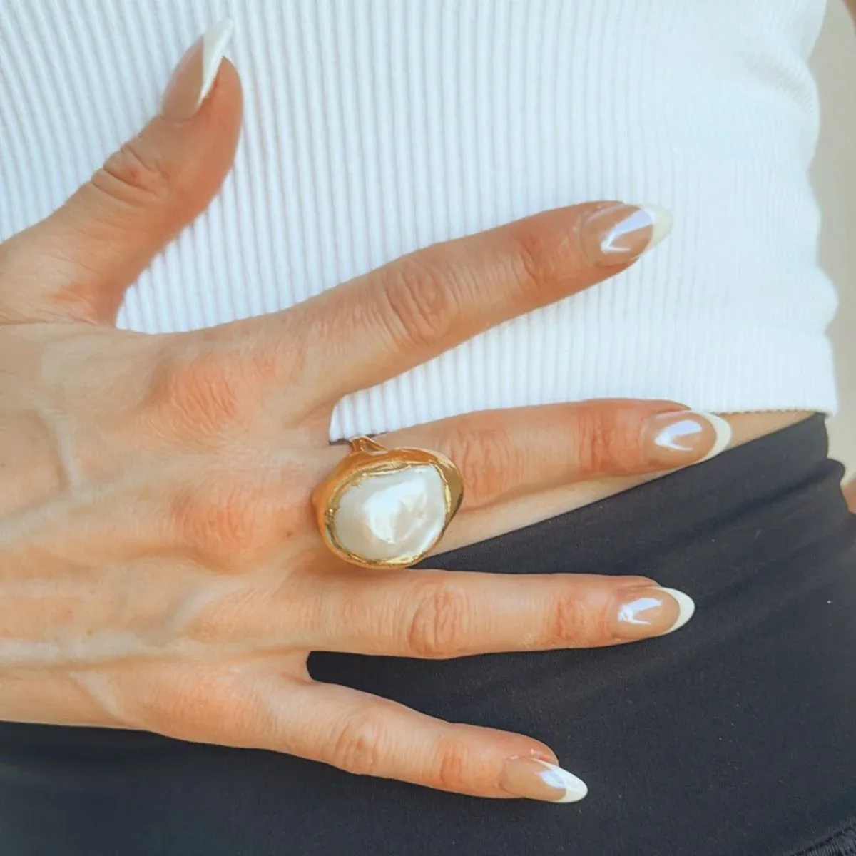 Keshi Pearl Ring