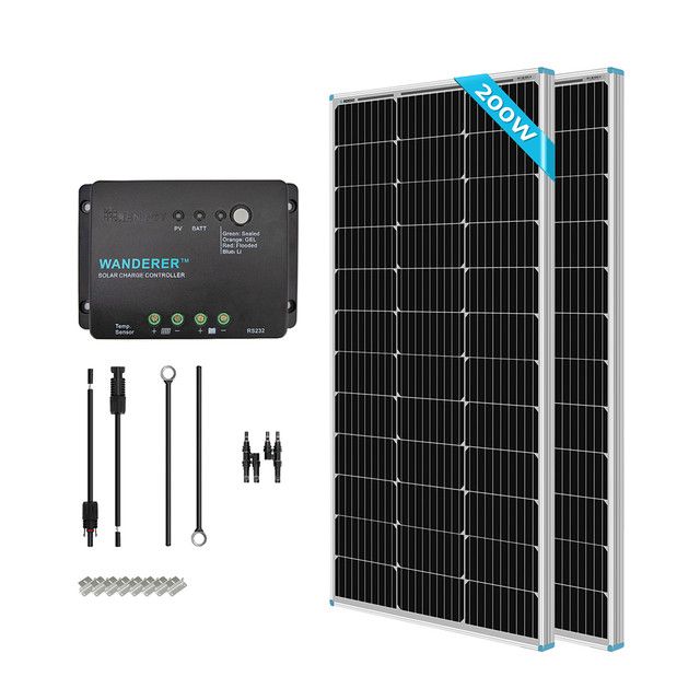 800W 12V/24V Monocrystalline Solar Premium Kit w/Rover 60A Charger Controller