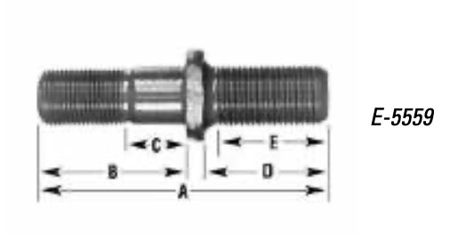 CLIPPED COLLAR SHOULDER —THREAD SIZE: 3/4” — 16 BOTH ENDS; 0.784 BODY DIAMETER; GRADE 8