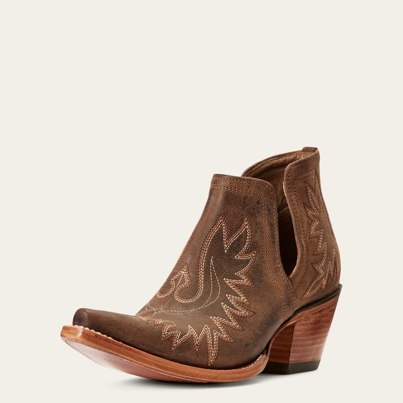 Ariat  Ladies  Dixon Toe  Natural  Distressed Brown