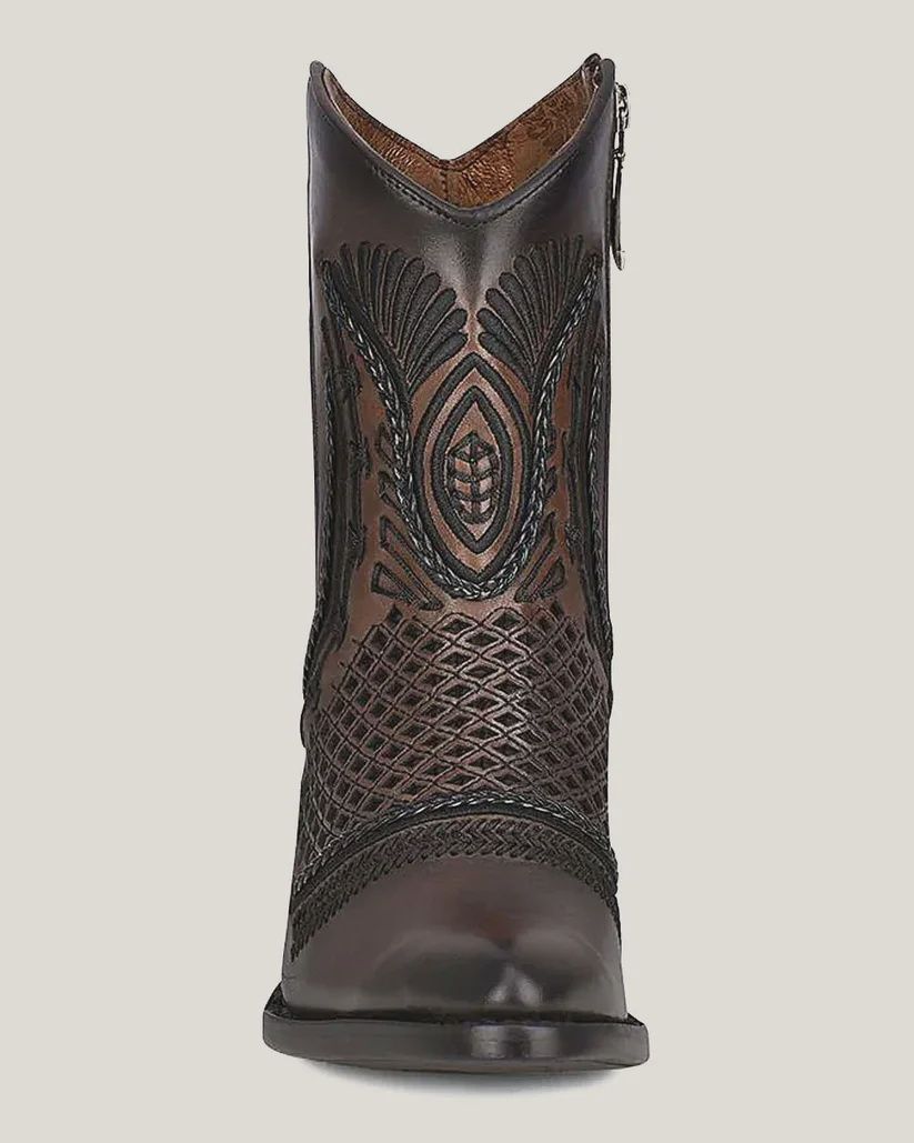 CUADRA CU635 ARTISAN EMBRODERED BROWN BOOTIE