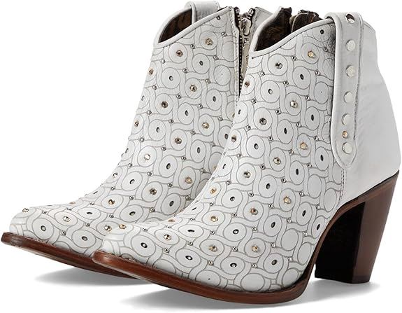 Cuadra CU482 Anklehanwoven Booties White