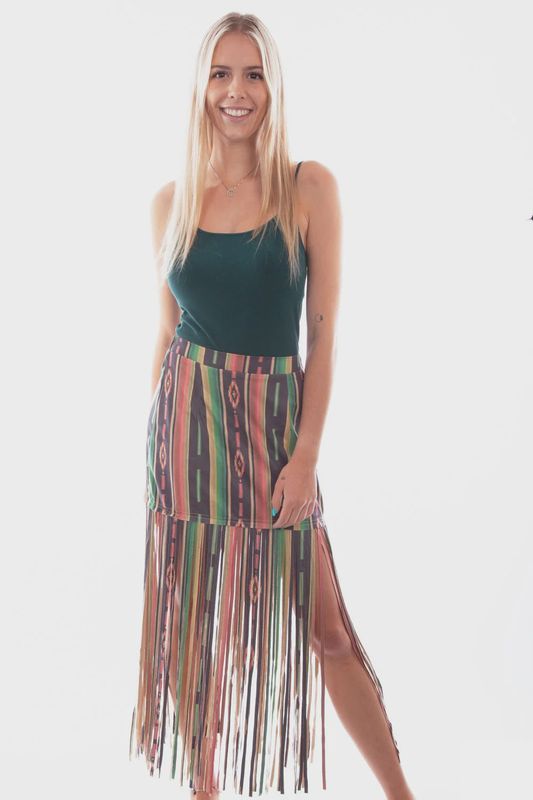 Scully  HC765 Women  Serape  Print  Fringe