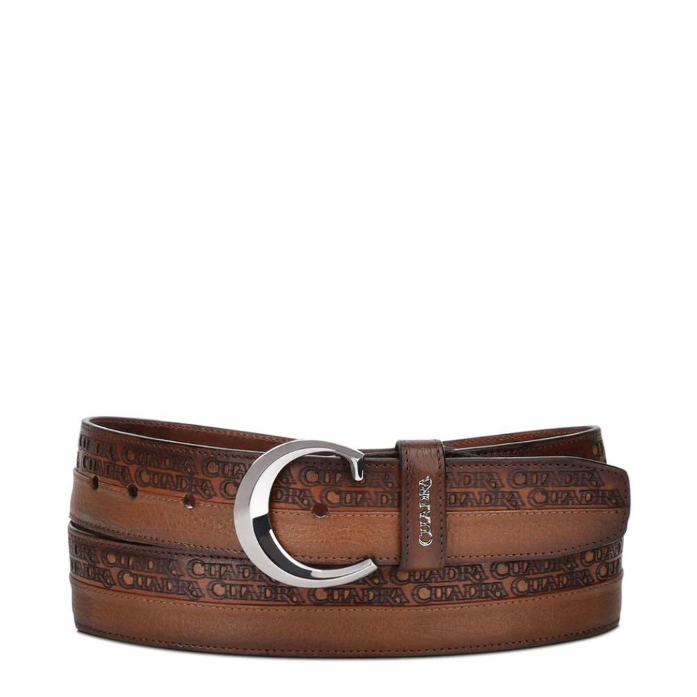 Cuadra Men Honey Engraved Belt
