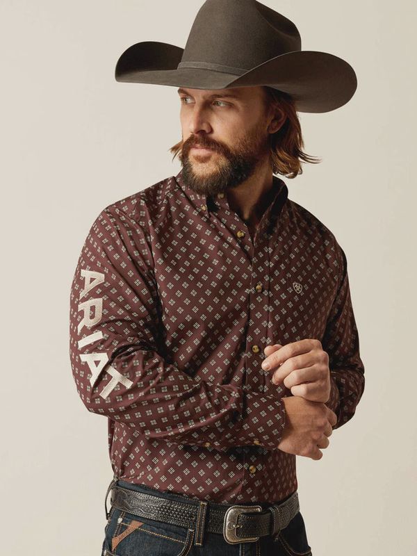 Ariat Tim  Koen  Fitted Shirt Brown